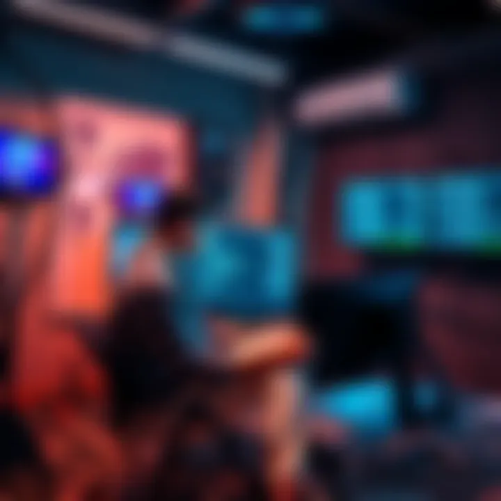 A person setting up a computer and network equipment to run a validator node at home, surrounded by cables and screens.