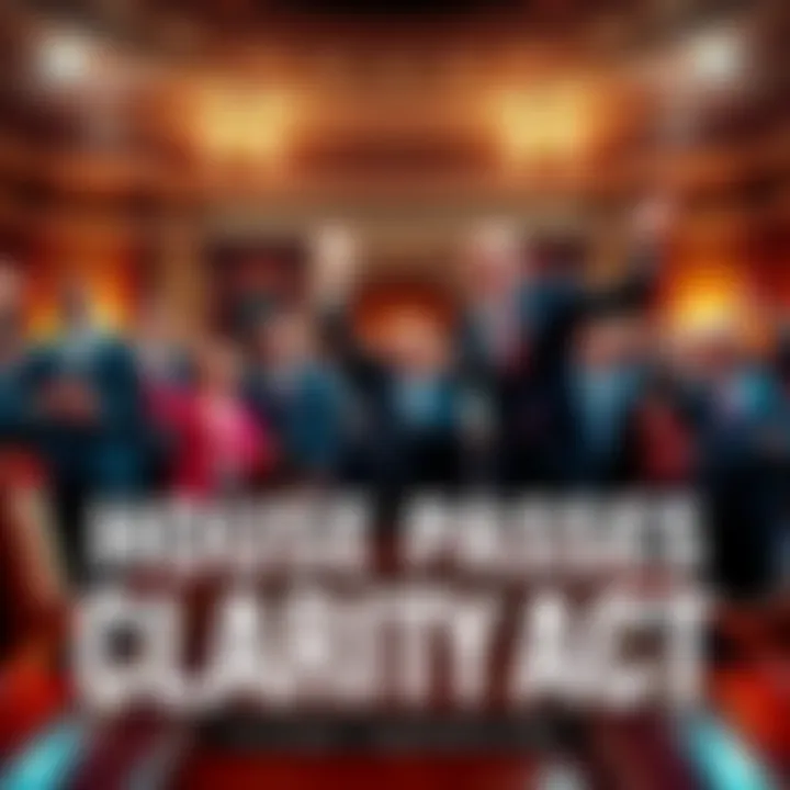 House Passes CLARITY Act Members of the House of Representatives celebrating the passage of the CLARITY Act, symbolizing transparency in government processes.