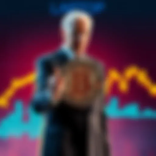 Hunter Biden stands with a digital coin labeled $LAPTOP, showing a drastic value drop on a graph behind him.