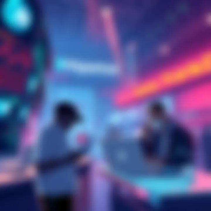 Illustration of traders engaging with Hyperliquid's zero-fee markets, with Polymarket in the background, showcasing a vibrant trading environment.