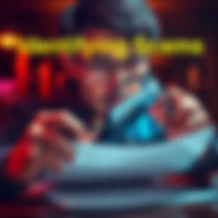 A person examining documents and using a magnifying glass to spot details, representing the scrutiny of investment opportunities versus scams.