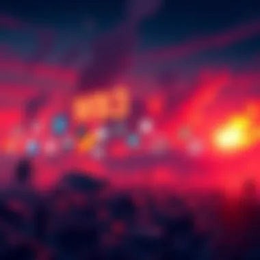 A digital illustration showing a battlefield with Web3 project logos amidst a war-torn landscape, symbolizing the effects of conflict on innovation and funding.