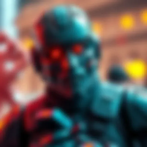 A creative depiction of an injured upgraded titan resembling a cameraman with mechanical features and visible damage.