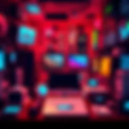 A vibrant display of various technology gadgets symbolizing innovation and change in society.