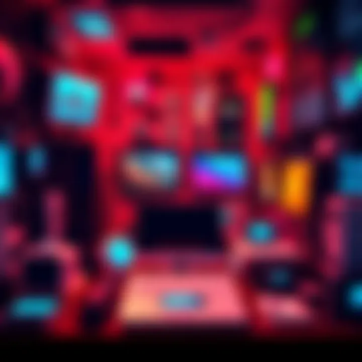 A vibrant display of various technology gadgets symbolizing innovation and change in society.