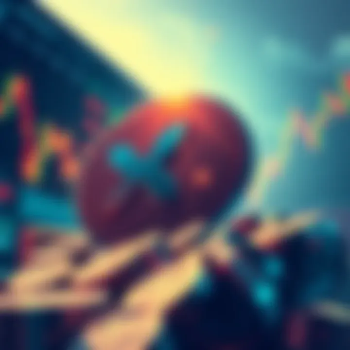 Illustration showing institutional investors accumulating XRP tokens while retail traders are in panic selling mode, with declining price charts in the background.