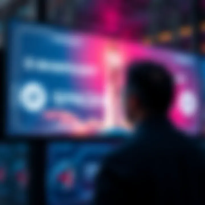 A person looking at a digital display featuring SpaceX and BitMart logos, symbolizing investment opportunities in space technology.