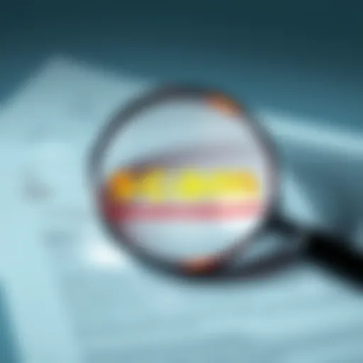 A magnifying glass over a document with the word 'scam' highlighted, representing the investigation of fraud claims