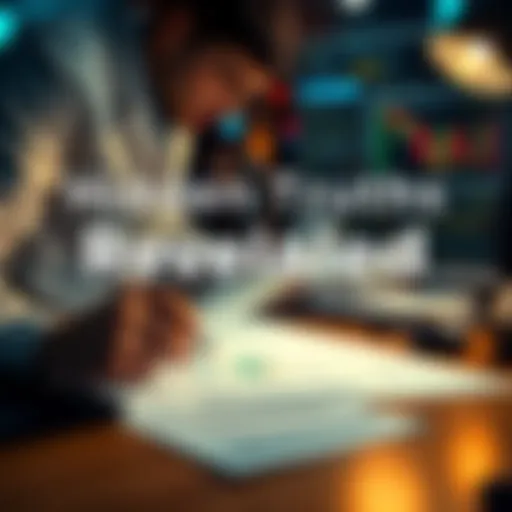 A person analyzing documents and data on a table, revealing important information