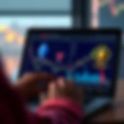 Investing in Ethereum and Solana A person reviewing cryptocurrency charts on a laptop with Ethereum and Solana logos displayed