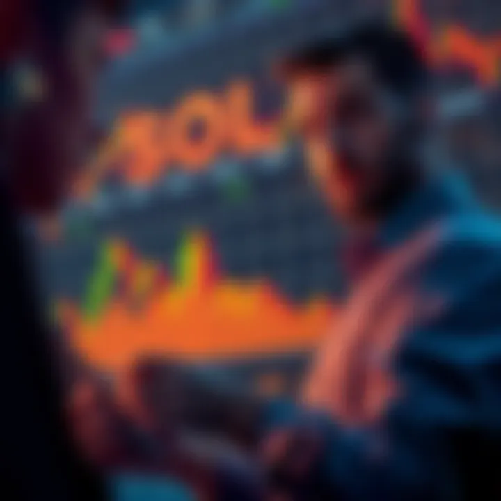 A concerned investor looking at a declining cryptocurrency chart