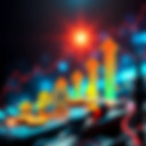 A graphic showing symbols of USDT, USDC, SOL, BTC, and ETH with growing arrows indicating wealth increase