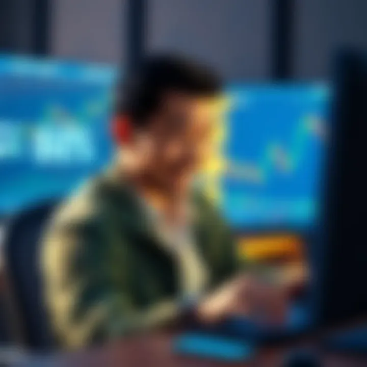 Investing in $babyansem Coin Investor looks at a computer screen showing a 60% drop in portfolio value and a rise in $babyansem Coin, reflecting on his risky decision with a humorous expression.