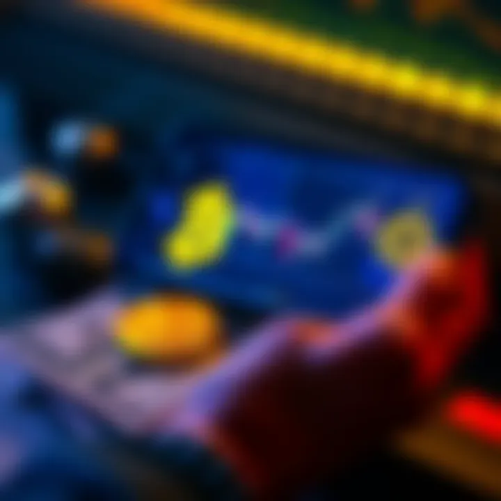 A person looking at a Bitcoin chart on their phone with dollar bills beside them