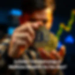 A person holding a Bitcoin while considering monthly investments