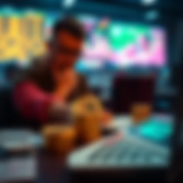 Person calculating investment in cryptocurrencies after winning a lawsuit.