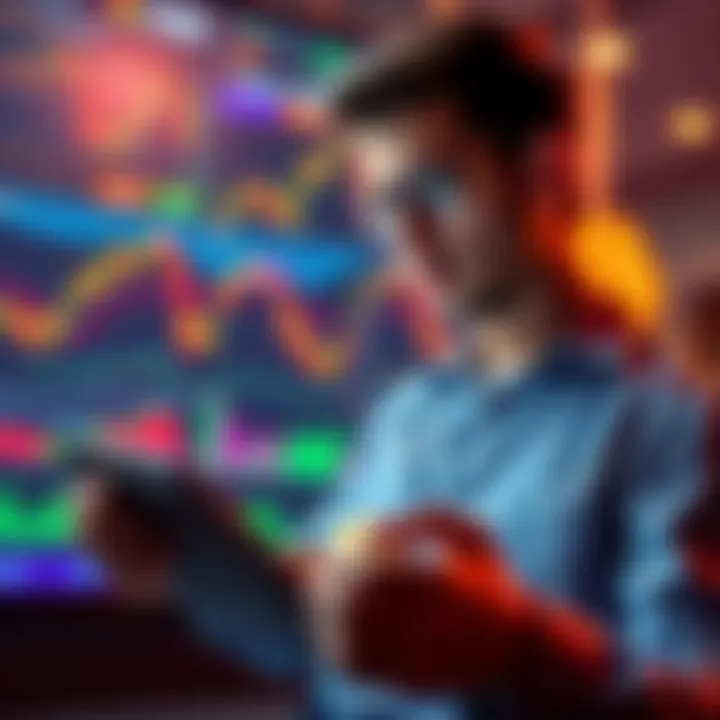 Investing in Crypto A person analyzing cryptocurrency charts and holding a wallet with coins, symbolizing investment growth