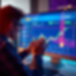 A person reviewing investment options on a computer screen showing cryptocurrency symbols and a 401k plan dashboard.