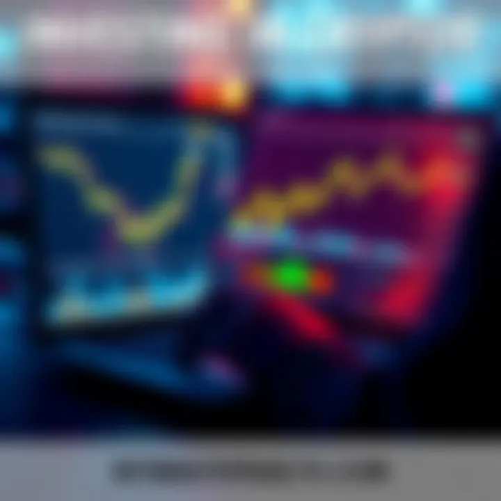 A person analyzing cryptocurrency market trends on a laptop with charts and graphs visible.