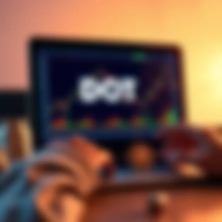 A person analyzing stock market trends with DOT cryptocurrency charts on a laptop, symbolizing investment opportunities.