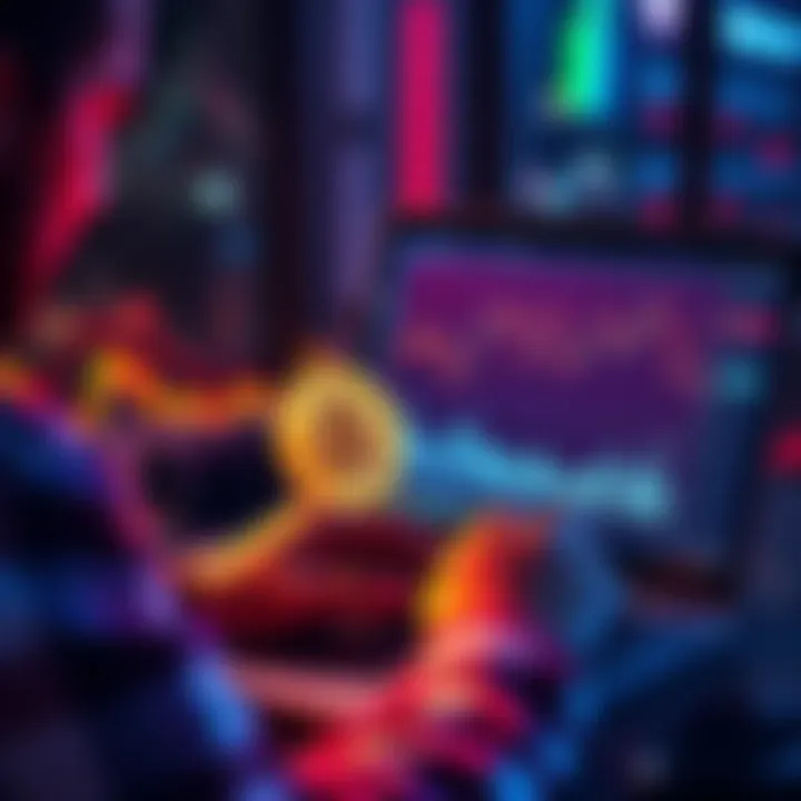 A person reviewing a Litecoin investment on a laptop while analyzing market trends and charts