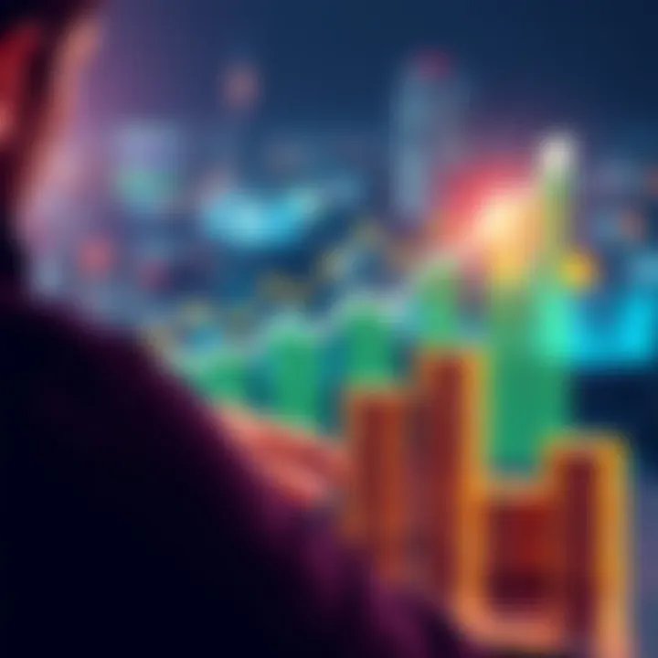 Investing in USDT A person looking at a growth chart with stacks of coins representing returns on a USDT investment.