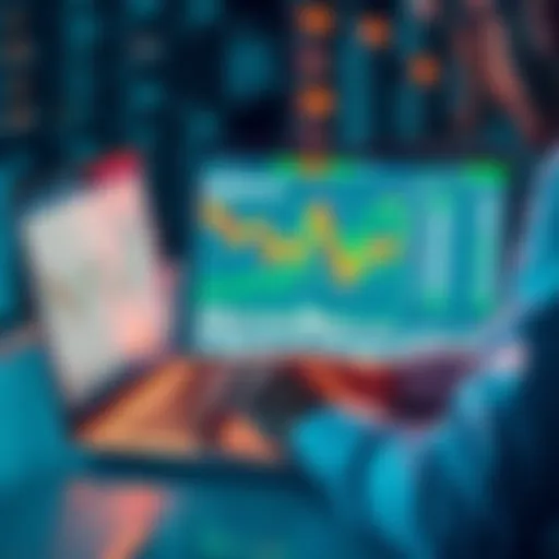 A person analyzing investment charts on a laptop, considering the timing of Dollar Cost Averaging in the market.