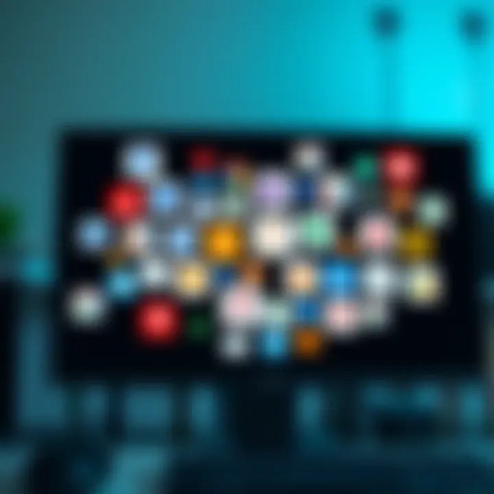 A collection of various investment platform icons on a computer screen, illustrating the complexity of managing multiple funds.