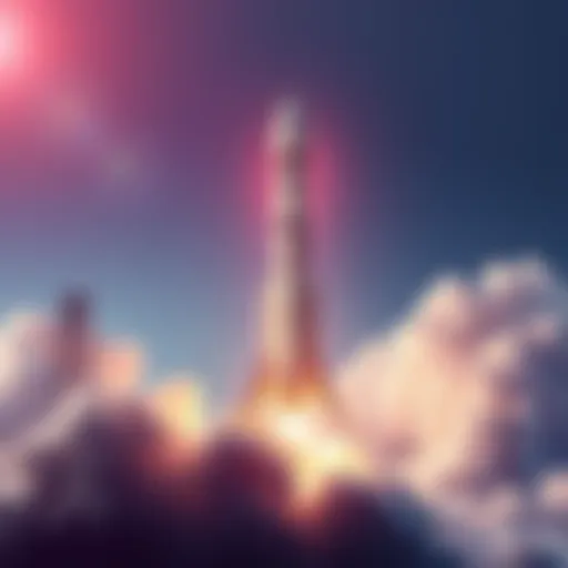 Graphic showing a rocket symbolizing SpaceX with a background indicating investment growth and retail access.