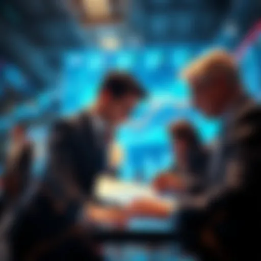 Wall Street and Silicon Valley investors analyzing charts and data on Solana ETFs