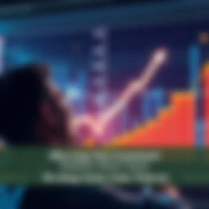 A graph showing an upward trend representing long-term investment growth, with a person looking at the chart in satisfaction.