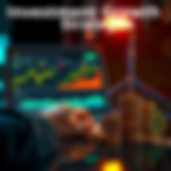 A person analyzing financial charts and graphs on a laptop with stacks of coins beside them, representing sound investment choices and growth.