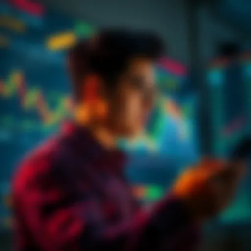 A person looking at stock market graphs and charts, contemplating investment decisions.