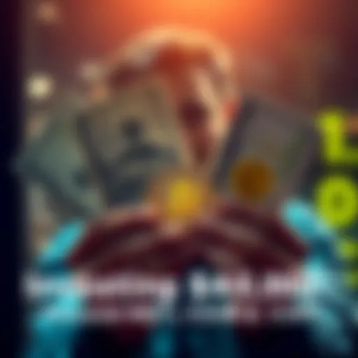 Person considering investment choices of MicroStrategy, Coinbase, and ConocoPhillips with dollar bills in hand