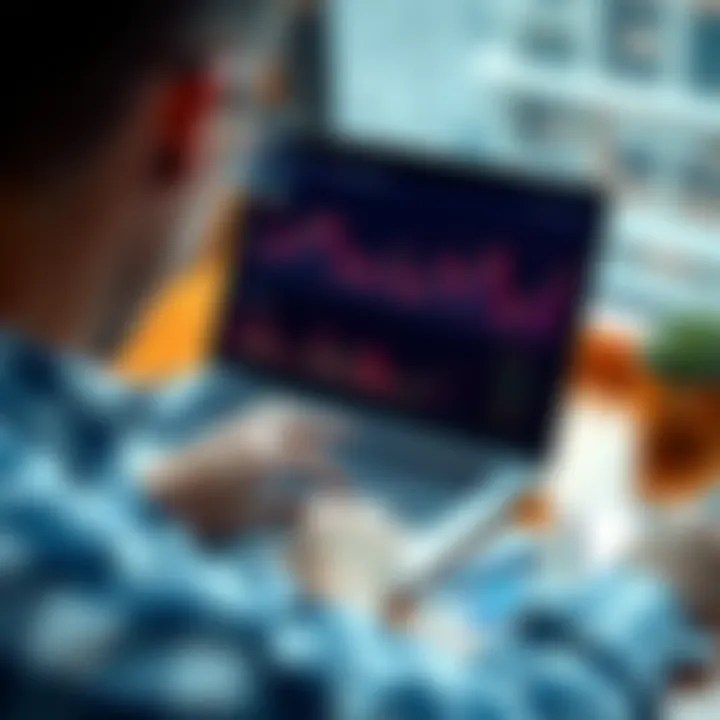 Investment Portfolio Analysis A person analyzing different asset classes on a laptop with financial charts and graphs displayed.
