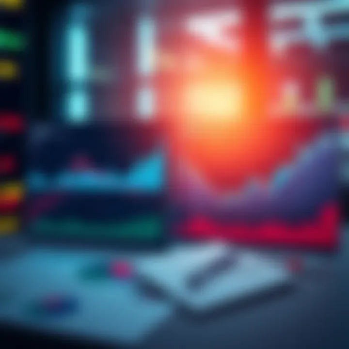 A visual comparison of aggressive and moderate investment portfolios with graphs and charts illustrating their performance.