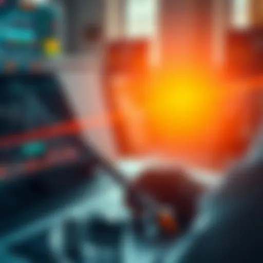 A person analyzing market trends on a laptop, with charts and graphs displayed, symbolizing investment strategies for DCA and lump sum investments.