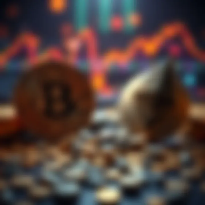 Investments in Bitcoin and Ethereum Visual representation of Strategy's investment in Bitcoin and BitMine's investment in Ethereum, showing Bitcoin and Ethereum logos with dollar signs to indicate financial investment.