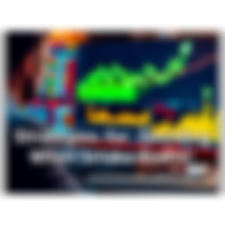 A person looking at financial charts and graphs on a computer screen, with dollar signs and upward trends visible, representing profit analysis.