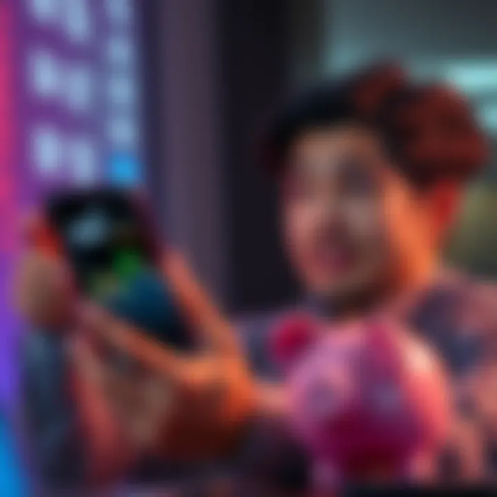 An investor holding a smartphone displaying the CRO price chart, looking hopeful and anxious, with a piggy bank beside them, representing their life savings.