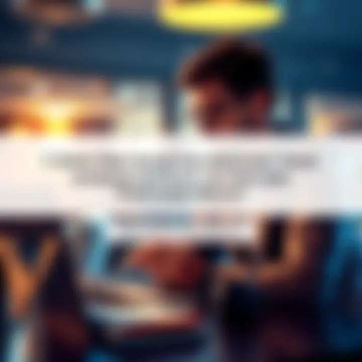 An investor sitting at a table, calculating Bitcoin investments with a laptop and a notebook, looking optimistic about the future of cryptocurrency.