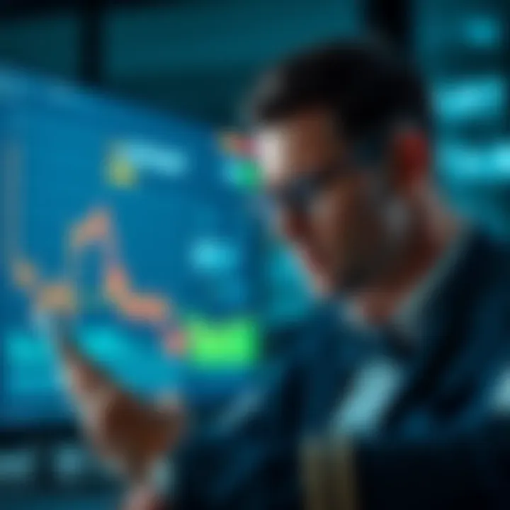 Investor Considering Options A worried investor staring at a screen showing a steep decline in cryptocurrency values, pondering whether to sell or hold their altcoin investments.