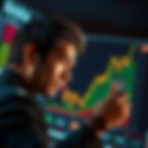 An investor looks distressed while viewing a chart showing a steep decline in stock value, representing significant losses from BARA investment.