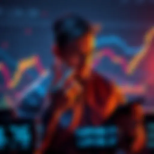 An investor looking at a chart showing a decline in altcoin values, contemplating their investment strategy during a bear market.