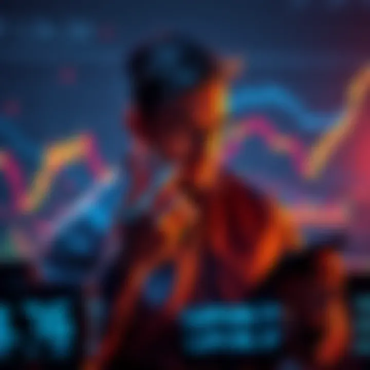 An investor looking at a chart showing a decline in altcoin values, contemplating their investment strategy during a bear market.