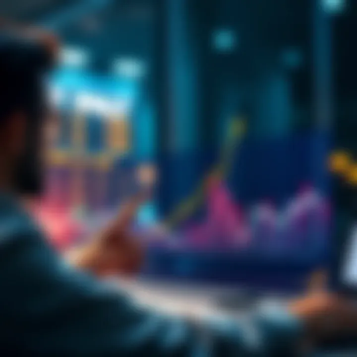 An investor looks at a graph showing a rising trend for DOT prices, expressing optimism about potential gains.