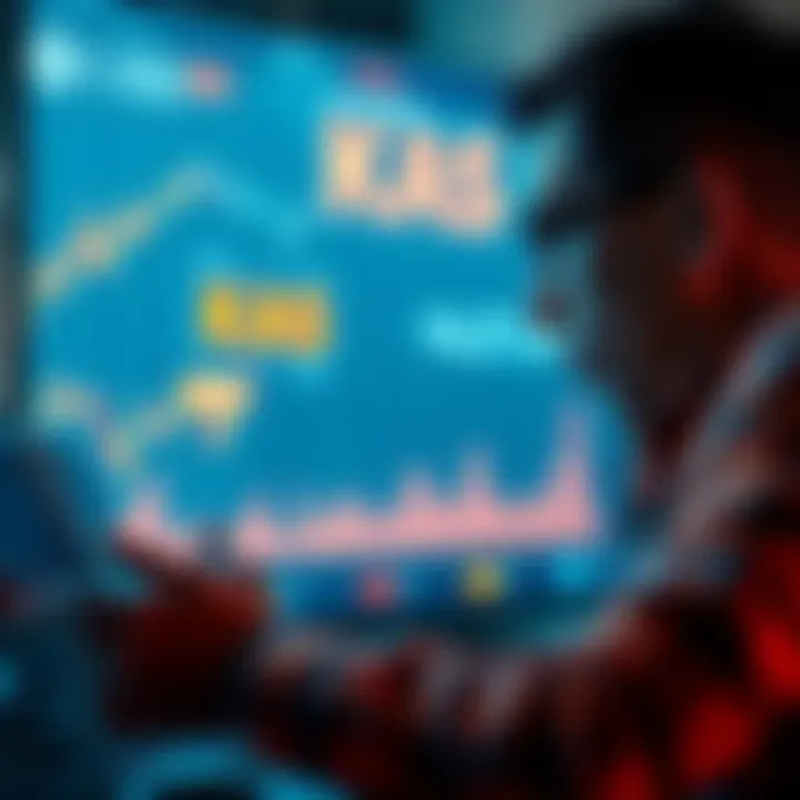 An investor looking at KAS tokens on a screen while preparing to sell off the majority of their holdings.