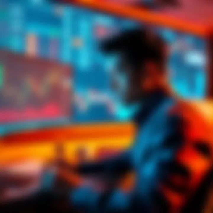 An investor looking at a computer screen with a declining token chart, showing signs of disappointment after losing a $50,000 investment.