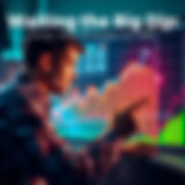 Investor waiting for price dip An investor looking at a chart with a declining graph, symbolizing market dip and opportunities to buy at lower prices.