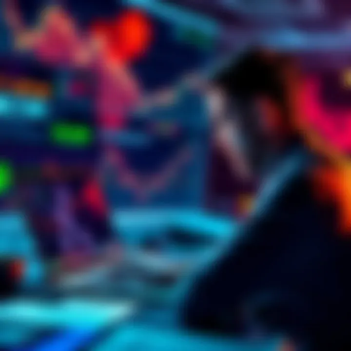 A person analyzing XRP cryptocurrency on a laptop with charts and financial reports in the background, contemplating investment options for retirement funds.